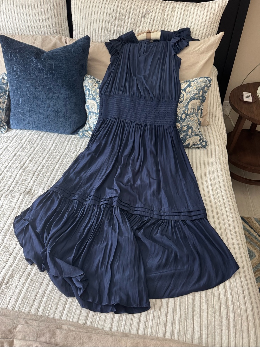 💙WORN ONCE💙 Ramy Brook Ali Navy V-Neck Midi Dress Sz XL - Picture 4 of 8